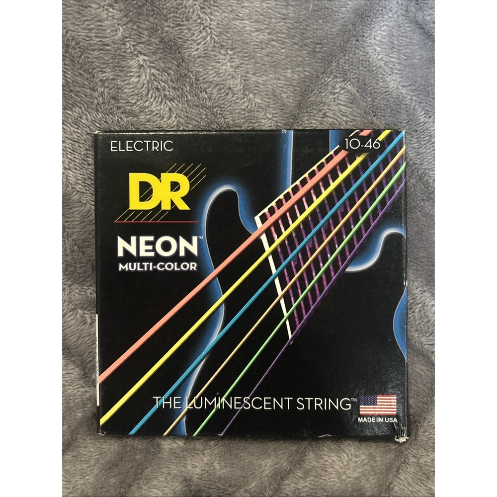 DR Strings NMCE-10 Multicolor Neon Coated Electric Guitar Strings 10-46